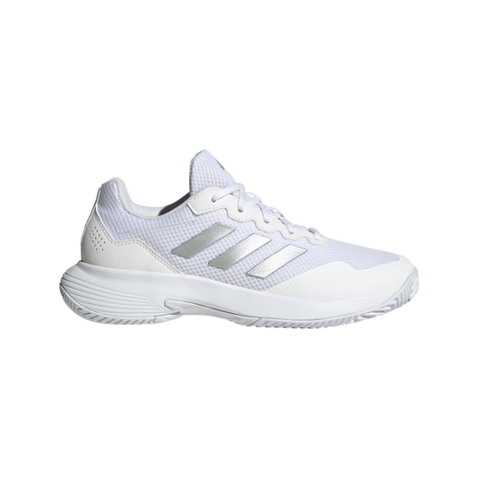 Gamecourt 2.0 Tennis Shoes 5 / Ftwr White/Silver Met./Ftwr White