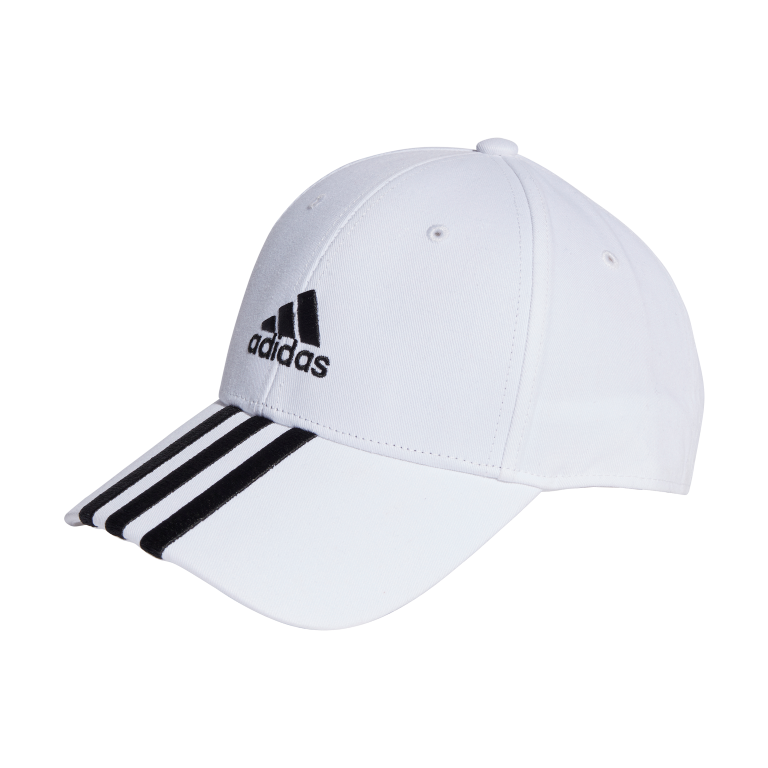 3-Stripes Cotton Twill Baseball Cap OSFC / White/Black 3-Stripes Cotton Twill Baseball Cap OSFC / White/Black