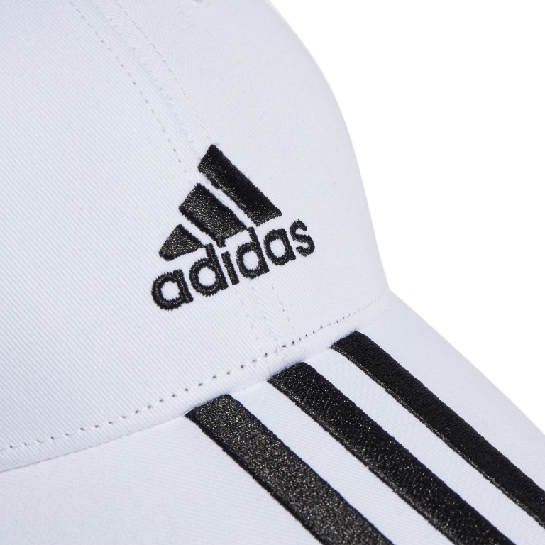 3-Stripes Cotton Twill Baseball Cap OSFC / White/Black 3-Stripes Cotton Twill Baseball Cap OSFC / White/Black