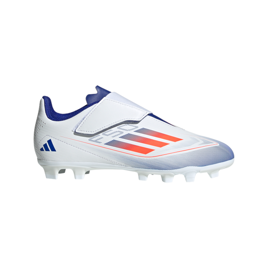 F50 Club Hook-and-Loop Flexible-Ground Boots Kids 1 / Ftwr White/Solar Red/Lucid Blue