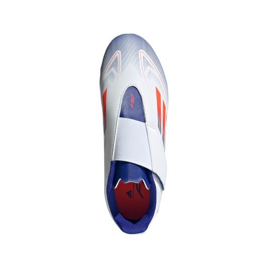 F50 Club Hook-and-Loop Flexible-Ground Boots Kids 1 / Ftwr White/Solar Red/Lucid Blue