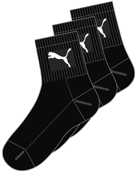 PUMA SHORT CREW 3P UNISEX 3.5-6 / Black PUMA SHORT CREW 3P UNISEX 3.5-6 / Black