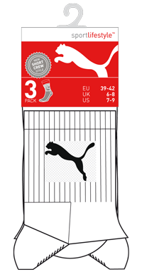 PUMA SHORT CREW 3P UNISEX 3.5-6 / White PUMA SHORT CREW 3P UNISEX 3.5-6 / White