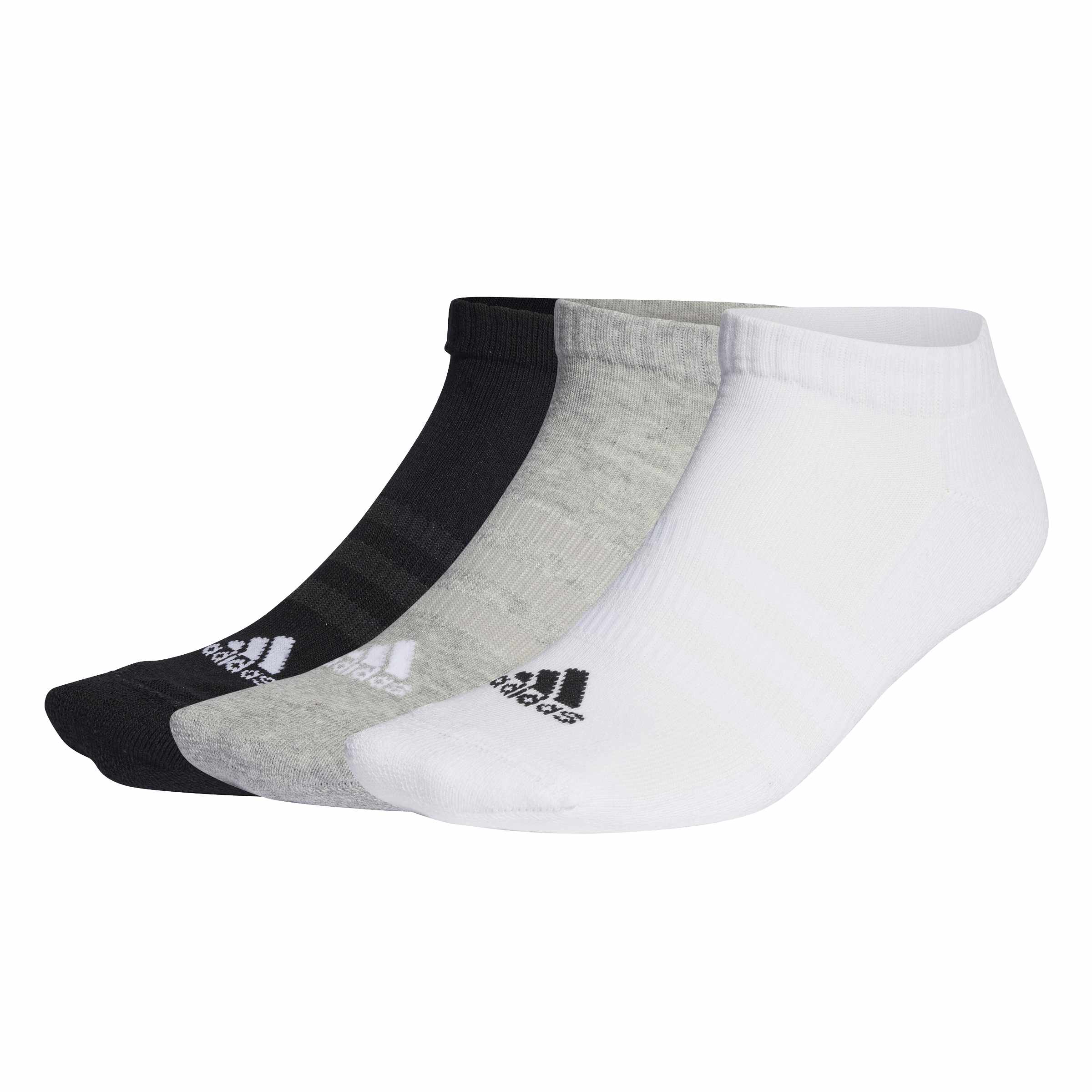 CUSHIONED SPORTSWEAR LOW CUT SOCKS 3 PAIR PACK Medium Grey Heather / White / Black / S CUSHIONED SPORTSWEAR LOW CUT SOCKS 3 PAIR PACK Medium Grey Heather / White / Black / S
