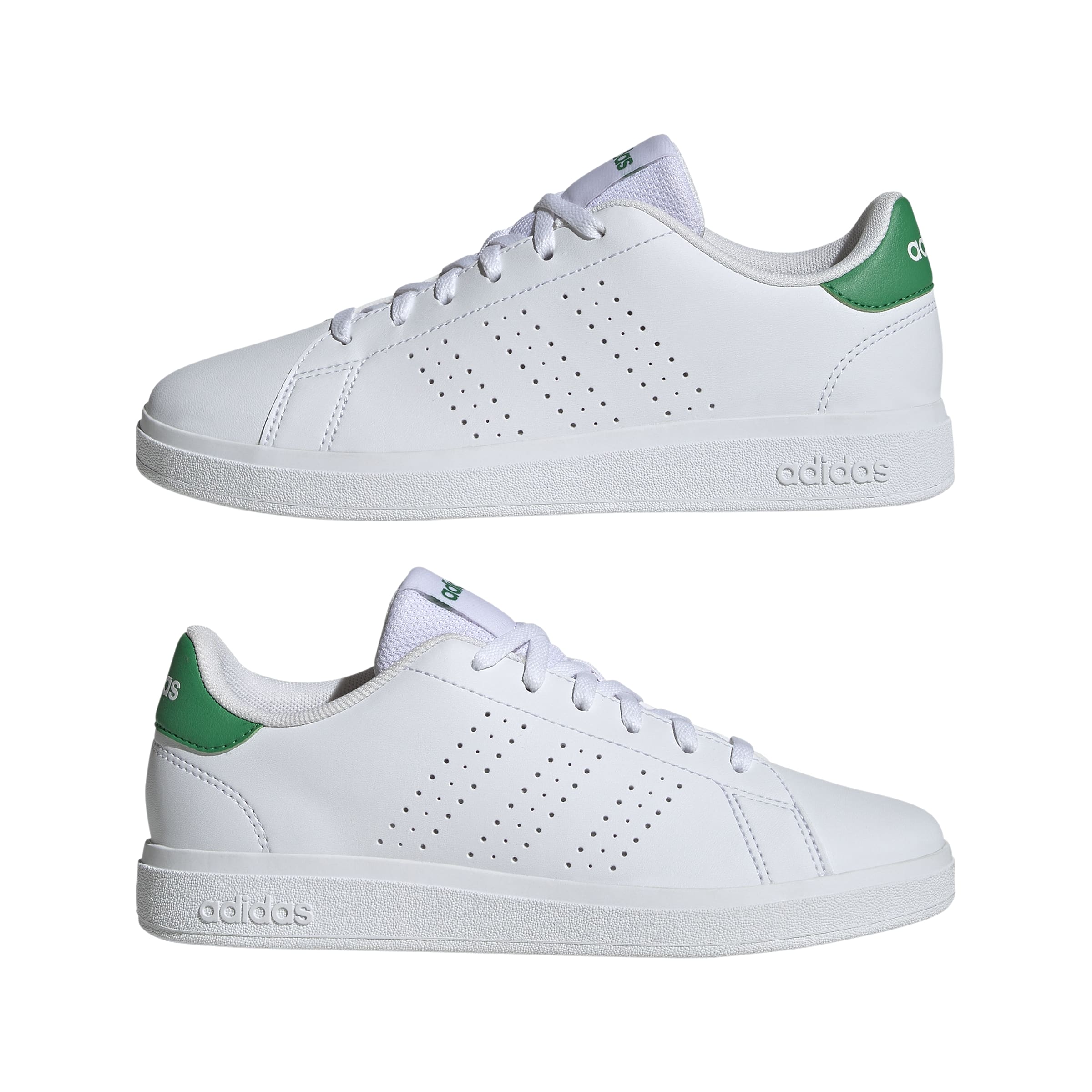 ADVANTAGE BASE 2.0 SHOES JUNIOR Ftwr White / Ftwr White / Green / 4 ADVANTAGE BASE 2.0 SHOES JUNIOR Ftwr White / Ftwr White / Green / 4