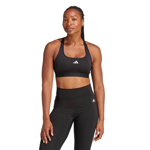 adidas Powerreact Training Medium Support Bra Black / XLAB adidas Powerreact Training Medium Support Bra Black / XLAB