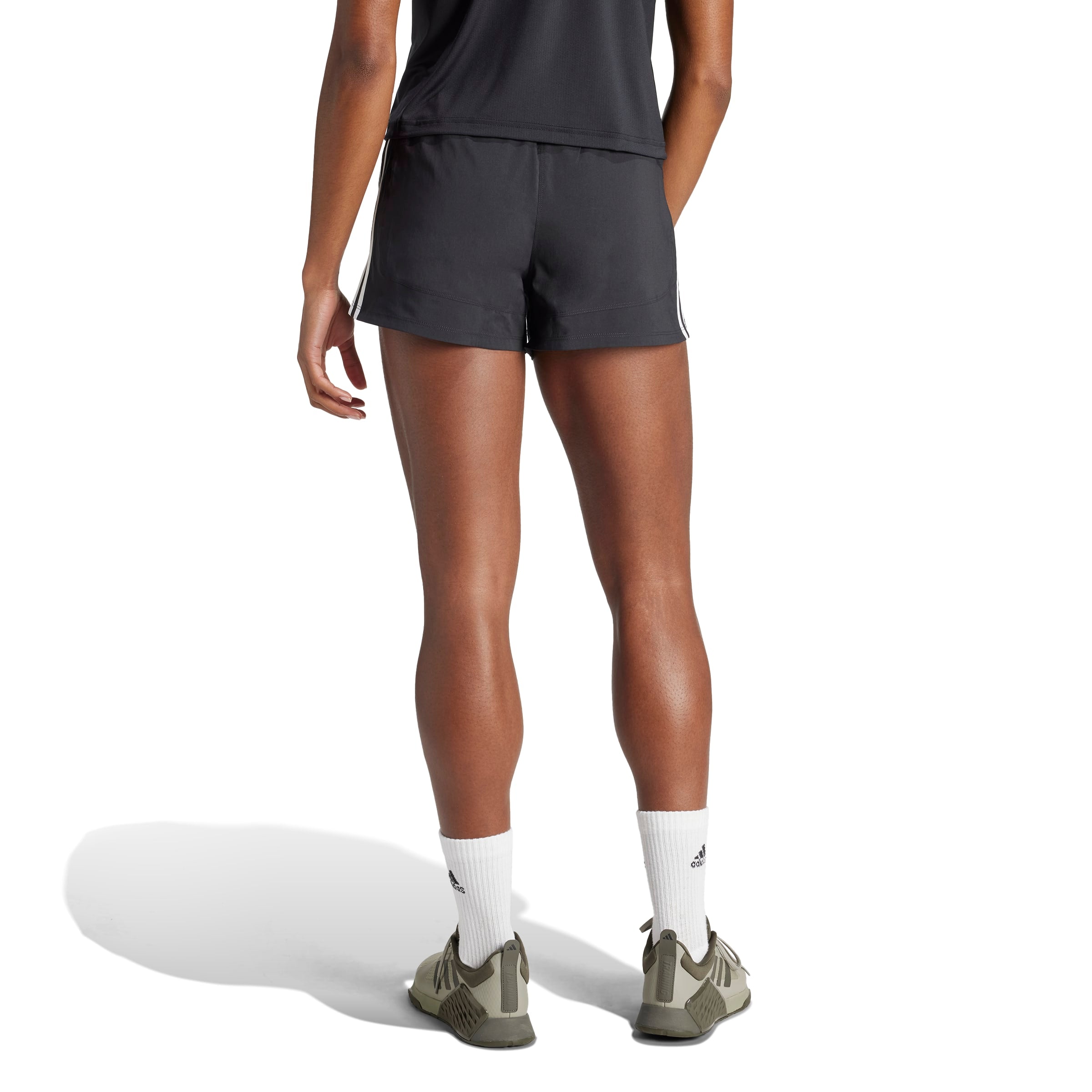 Pacer Training 3-Stripes Woven High Rise Shorts Black / White / XL5" Pacer Training 3-Stripes Woven High Rise Shorts Black / White / XL5"