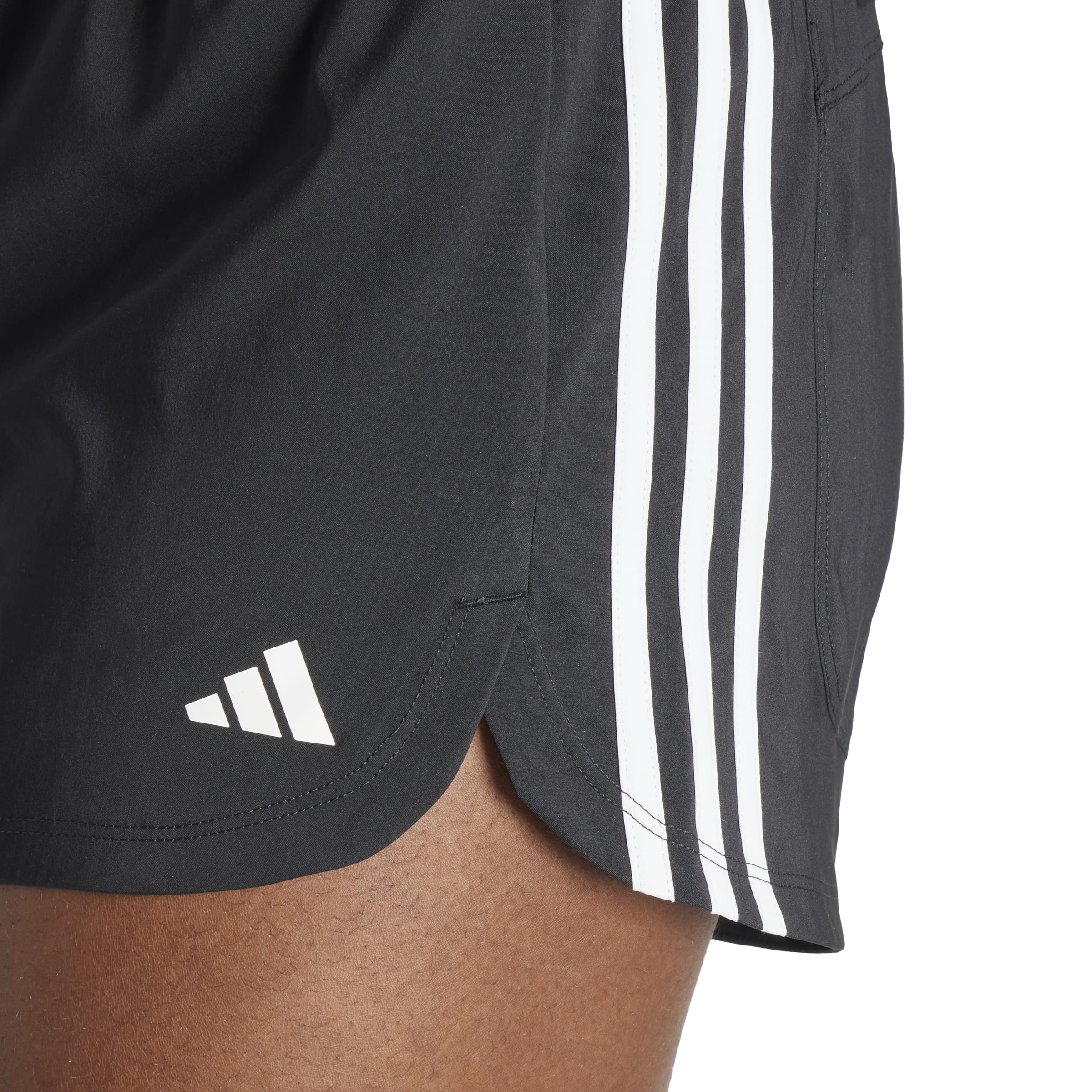 Pacer Training 3-Stripes Woven High Rise Shorts Black / White / XL5" Pacer Training 3-Stripes Woven High Rise Shorts Black / White / XL5"