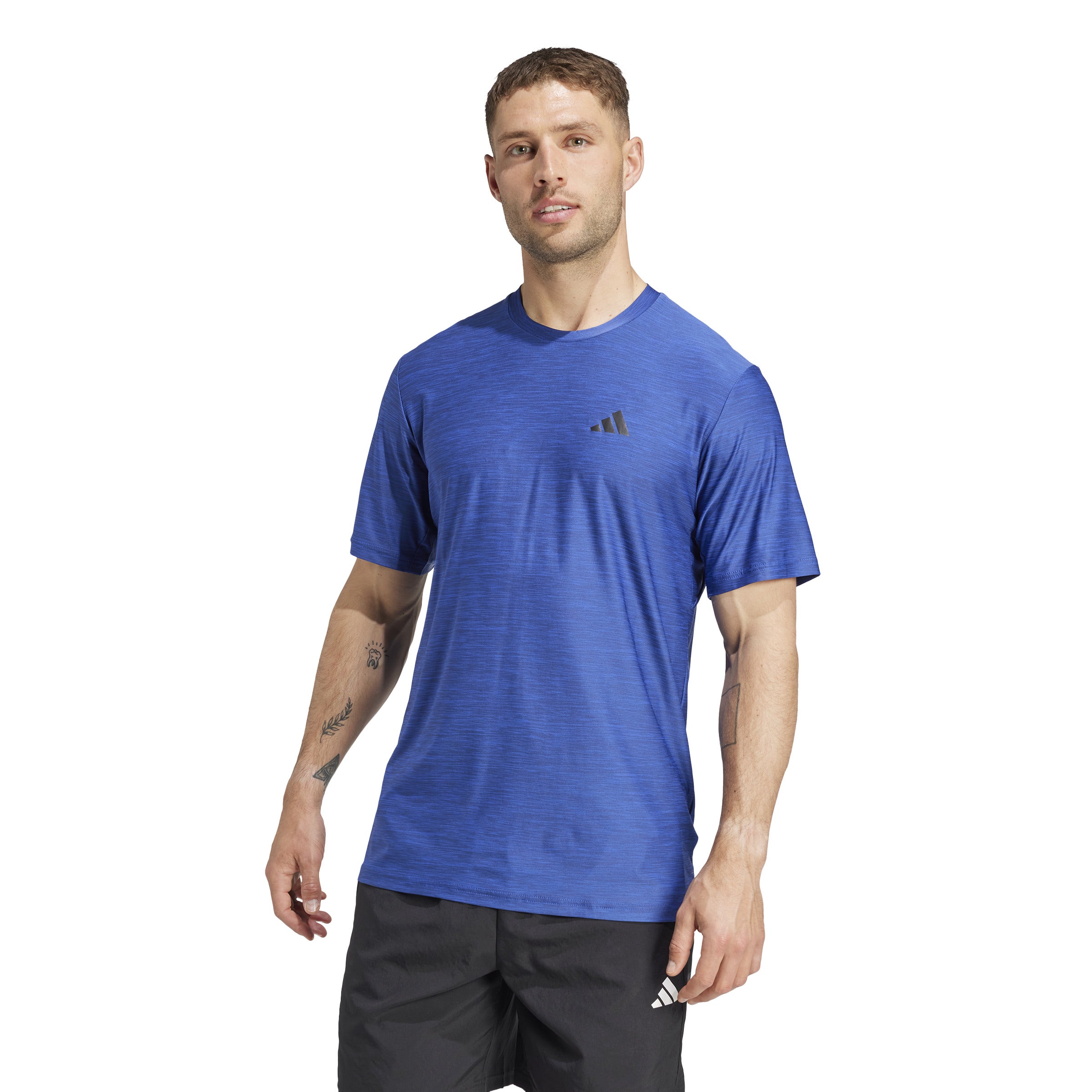 Train Essentials Stretch Training T-Shirt Semi Lucid Blue Mel / Black / L Train Essentials Stretch Training T-Shirt Semi Lucid Blue Mel / Black / L