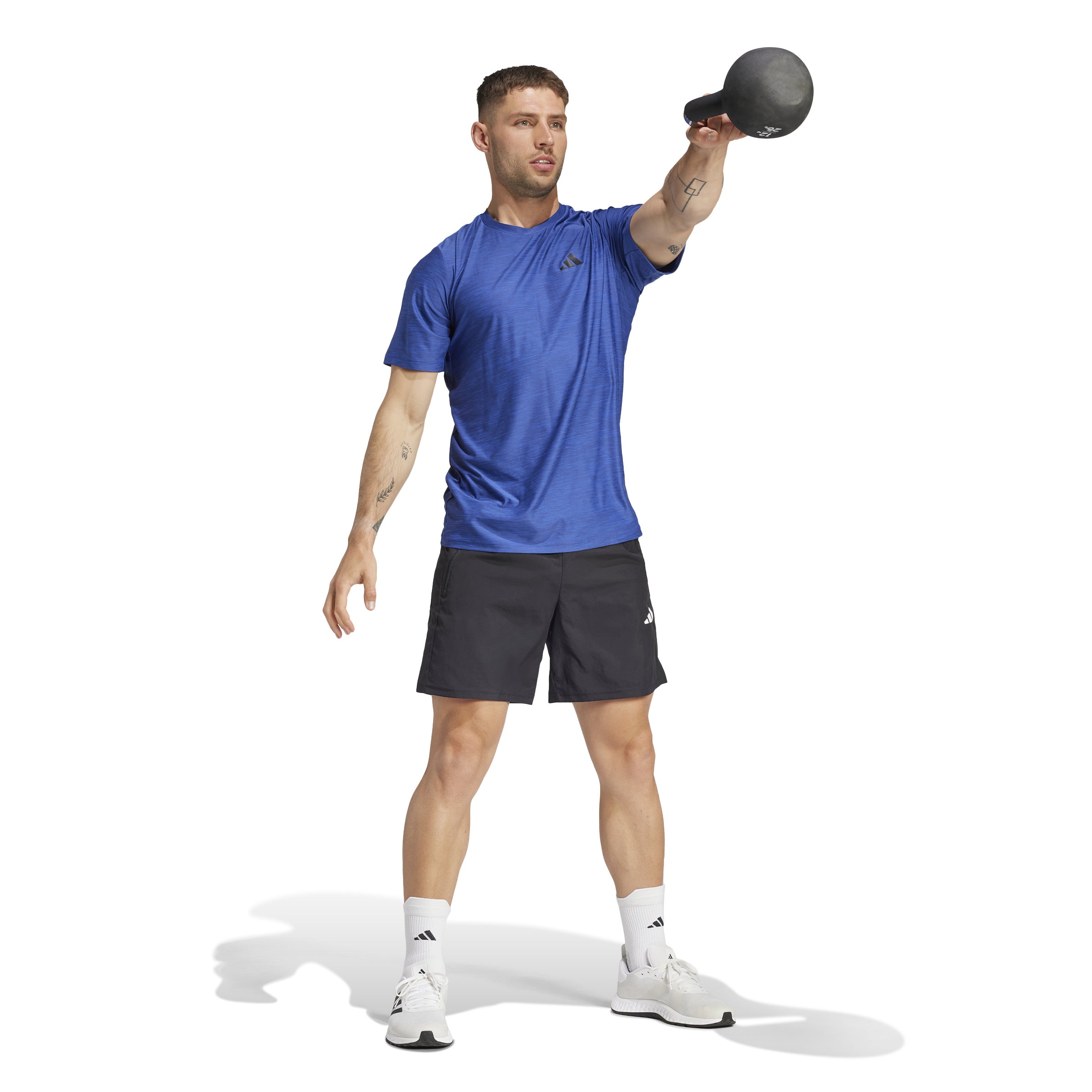 Train Essentials Stretch Training T-Shirt Semi Lucid Blue Mel / Black / L Train Essentials Stretch Training T-Shirt Semi Lucid Blue Mel / Black / L