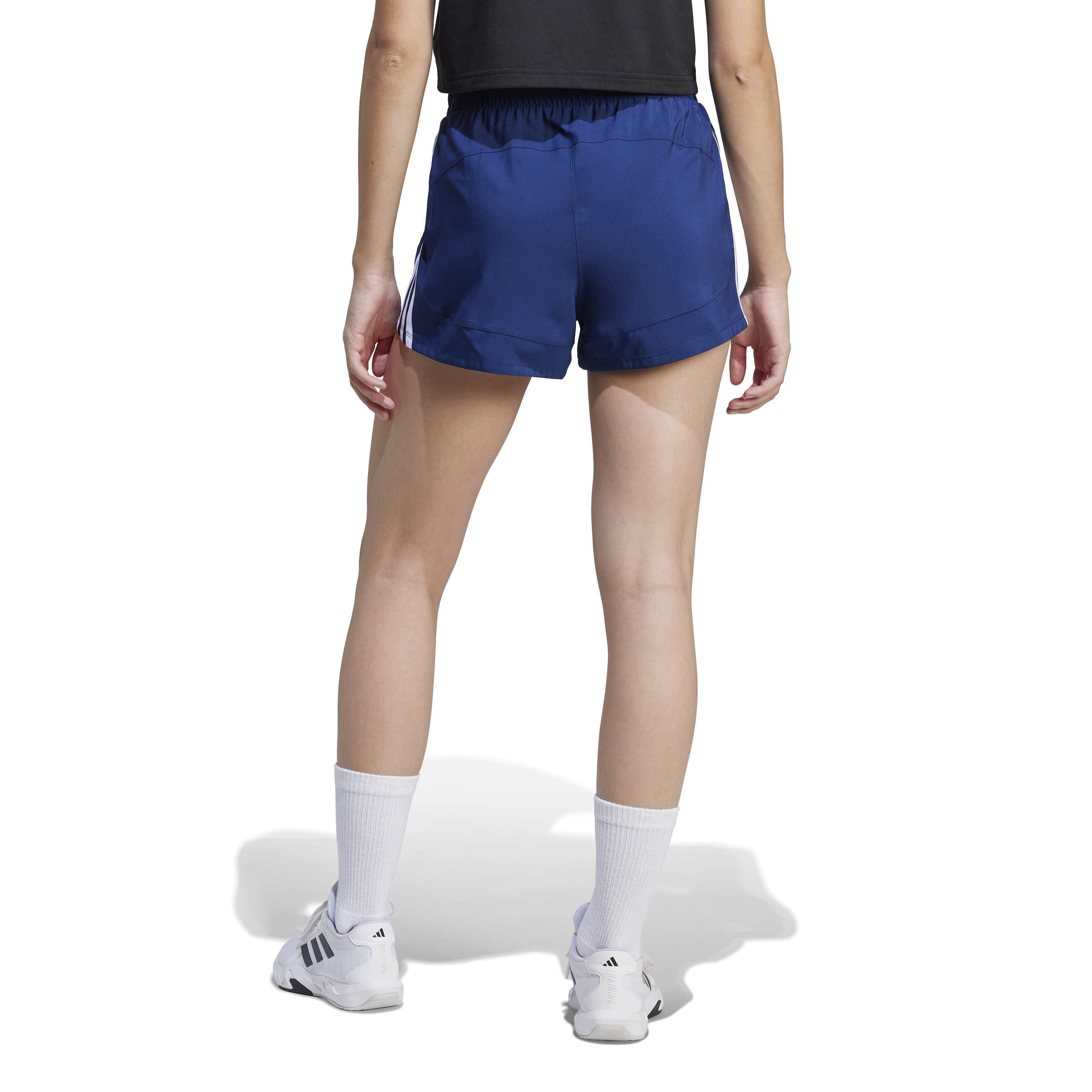 Pacer Training 3-Stripes Woven High Rise Shorts Dark Blue / White / L 3" Pacer Training 3-Stripes Woven High Rise Shorts Dark Blue / White / L 3"