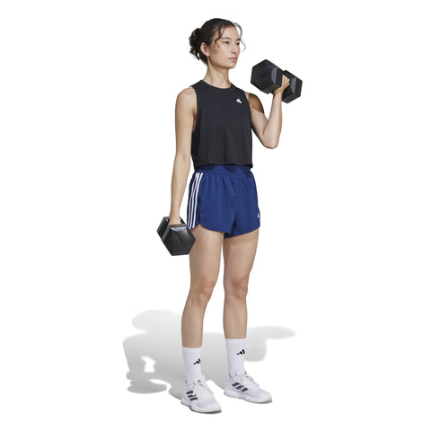 Pacer Training 3-Stripes Woven High Rise Shorts Dark Blue / White / L 3" Pacer Training 3-Stripes Woven High Rise Shorts Dark Blue / White / L 3"