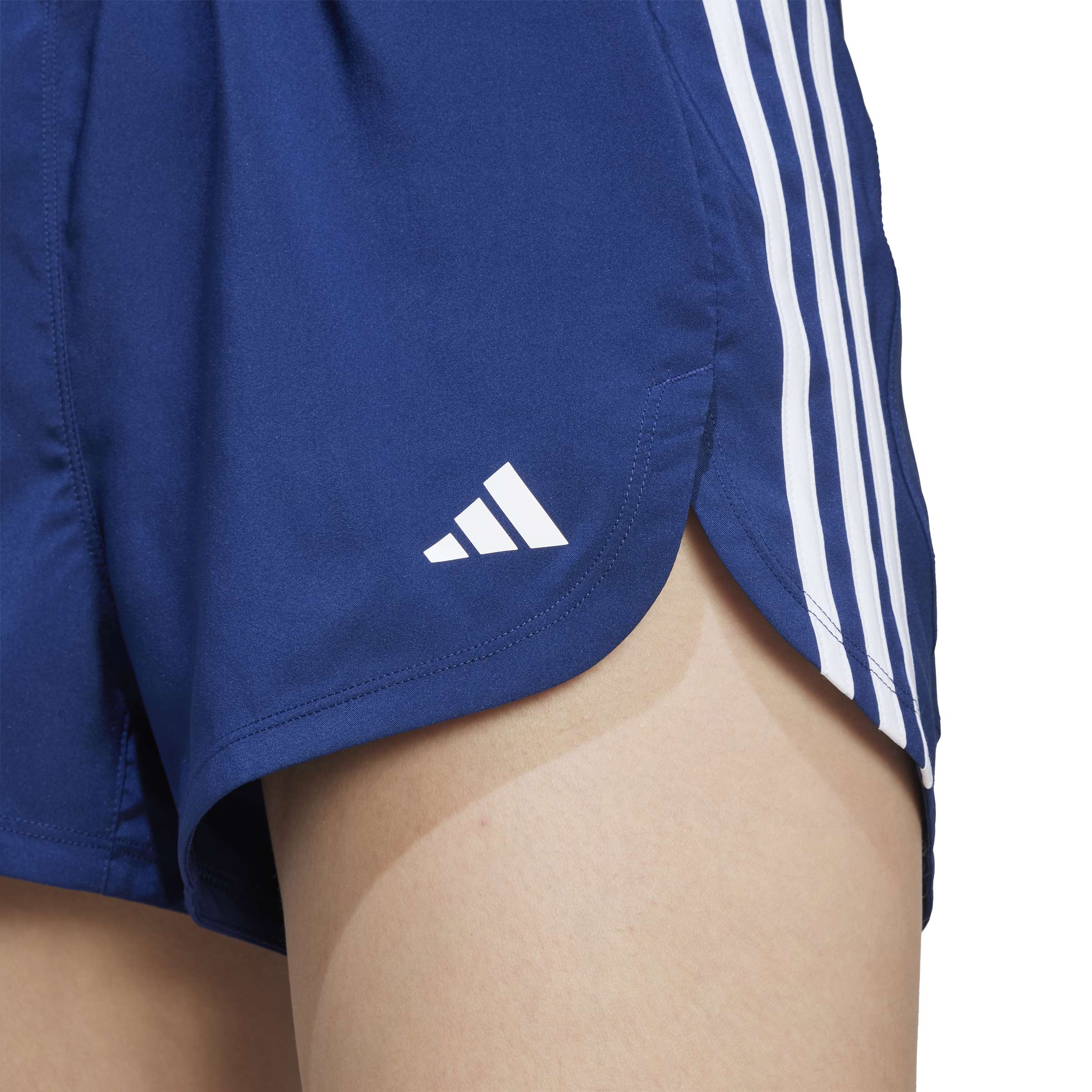 Pacer Training 3-Stripes Woven High Rise Shorts Dark Blue / White / L 3" Pacer Training 3-Stripes Woven High Rise Shorts Dark Blue / White / L 3"