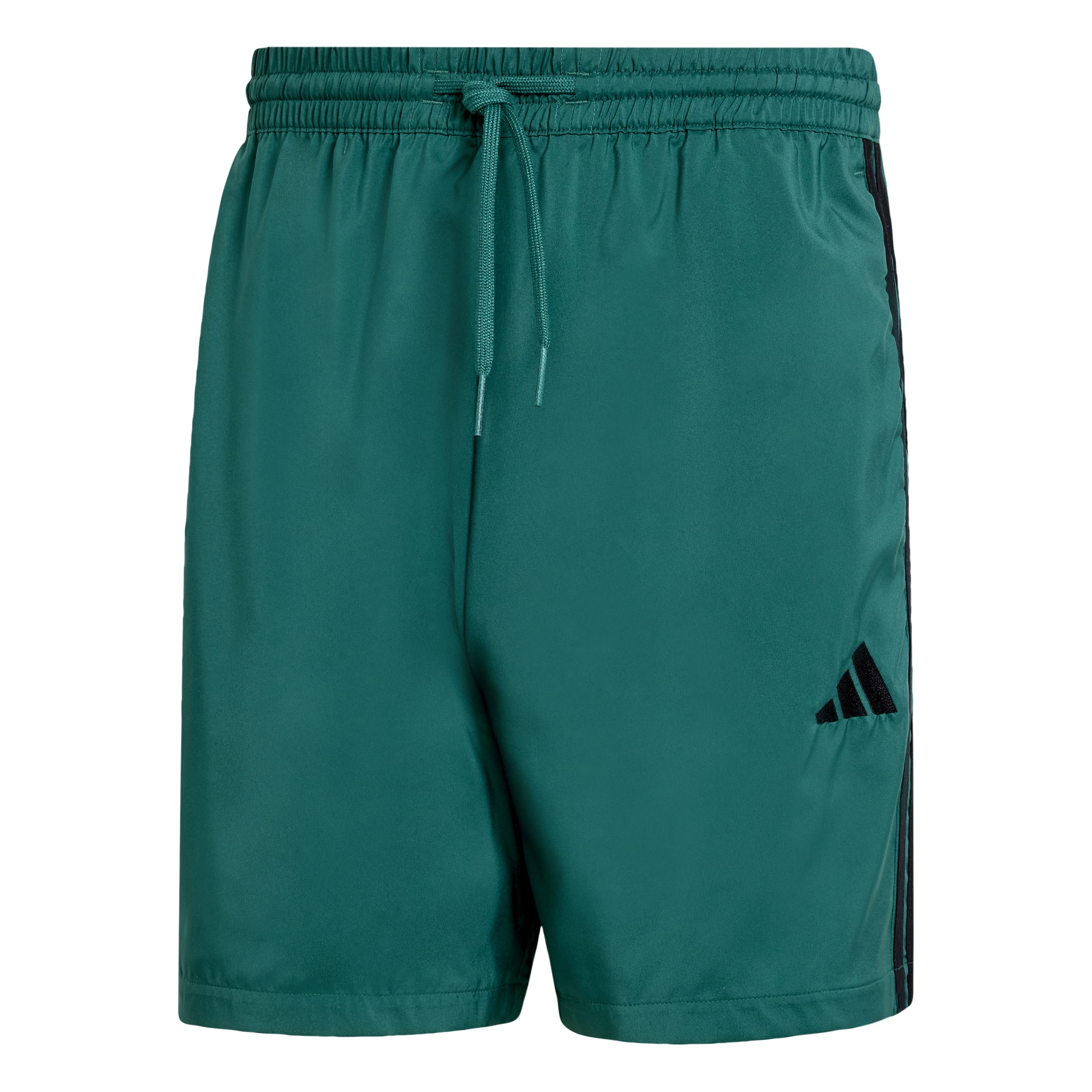 ESSENTIALS THREE STRIPES CHELSEA SHORTS Collegiate Green / Black / 2XL ESSENTIALS THREE STRIPES CHELSEA SHORTS Collegiate Green / Black / 2XL