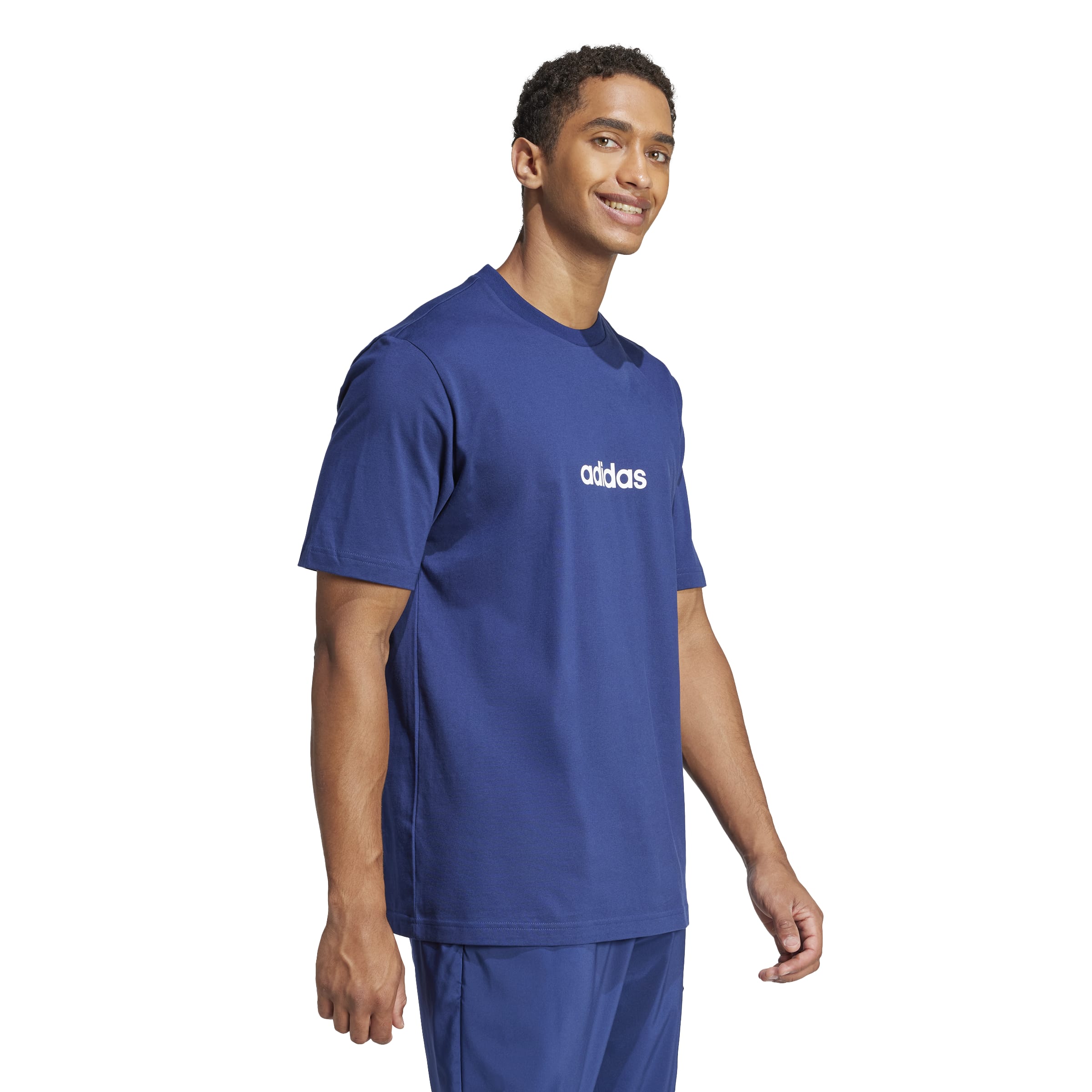 ESSENTIALS LINEAR SINGLE JERSEY TEE Dark Blue / White / 2XL ESSENTIALS LINEAR SINGLE JERSEY TEE Dark Blue / White / 2XL