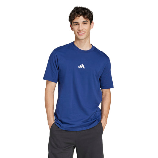 ESSENTIALS SMALL LOGO SINGLE JERSEY TEE Dark Blue / White / S