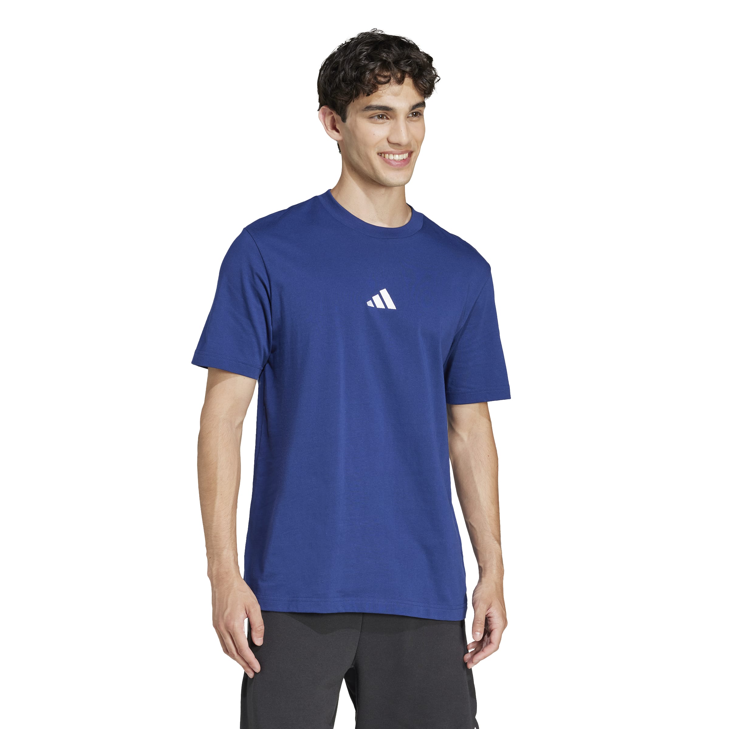 ESSENTIALS SMALL LOGO SINGLE JERSEY TEE Dark Blue / White / S ESSENTIALS SMALL LOGO SINGLE JERSEY TEE Dark Blue / White / S