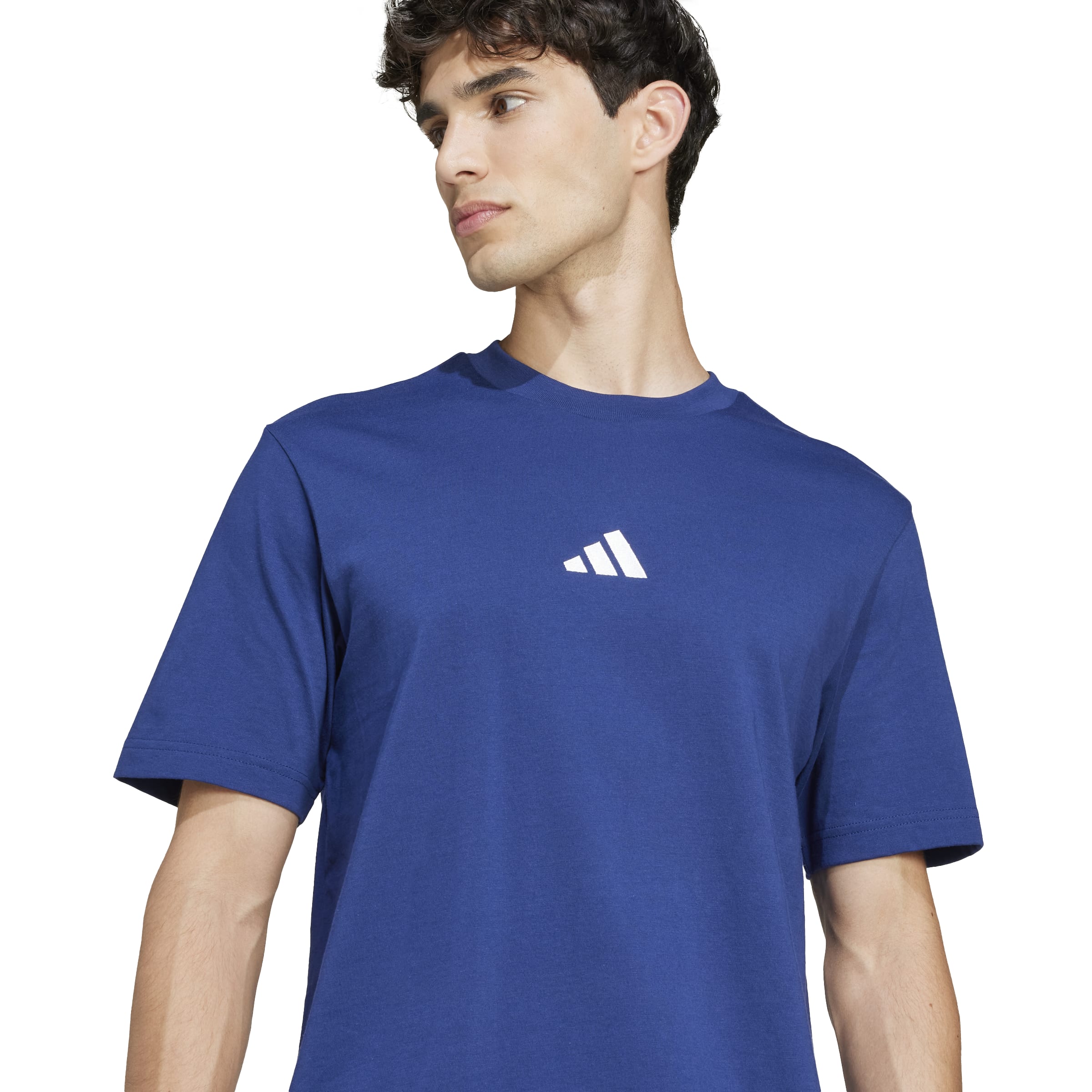 ESSENTIALS SMALL LOGO SINGLE JERSEY TEE Dark Blue / White / S ESSENTIALS SMALL LOGO SINGLE JERSEY TEE Dark Blue / White / S