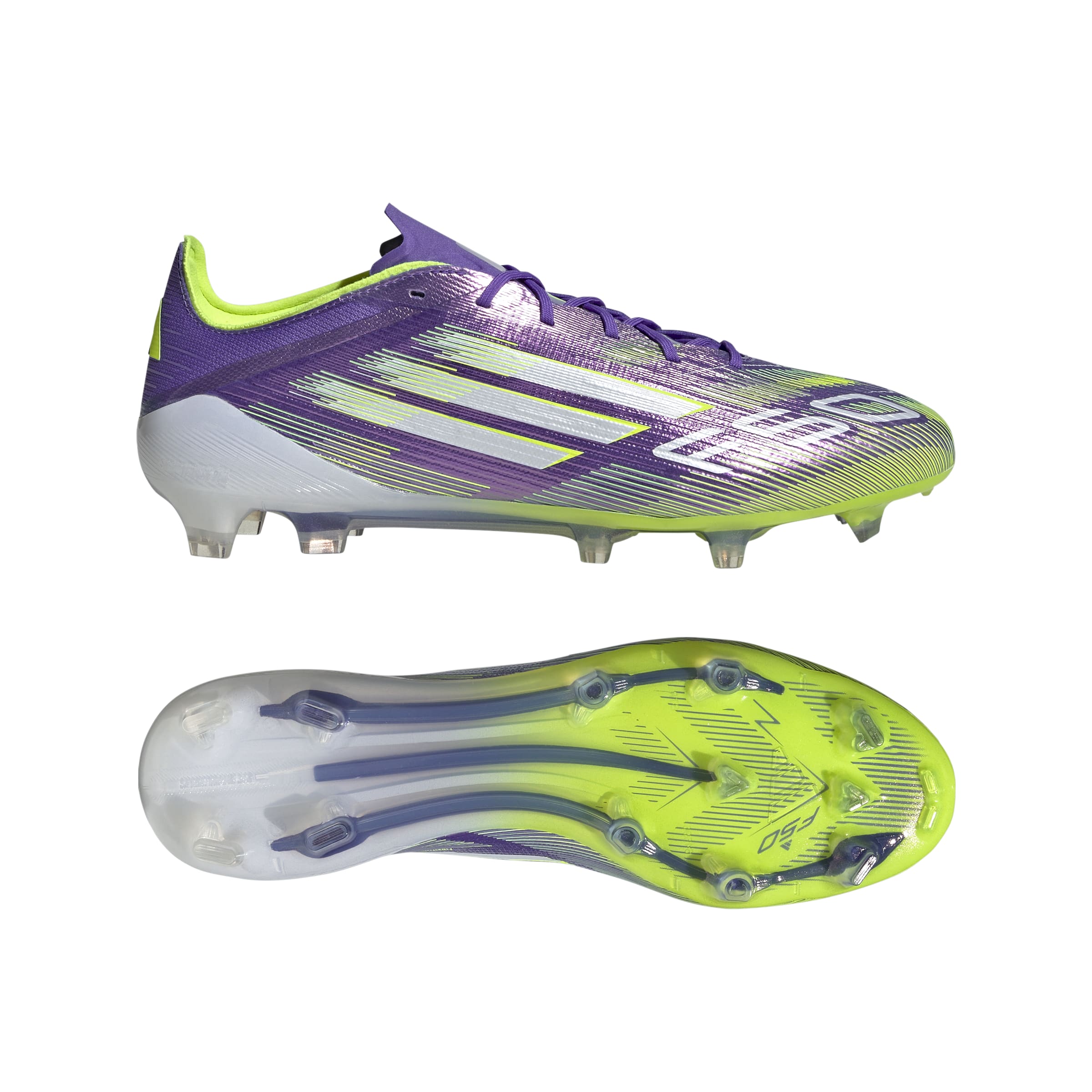F50 ELITE Firm Ground Football Boots Purple Rush / Ftwr White / Lucid Lemon / 7 F50 ELITE Firm Ground Football Boots Purple Rush / Ftwr White / Lucid Lemon / 7