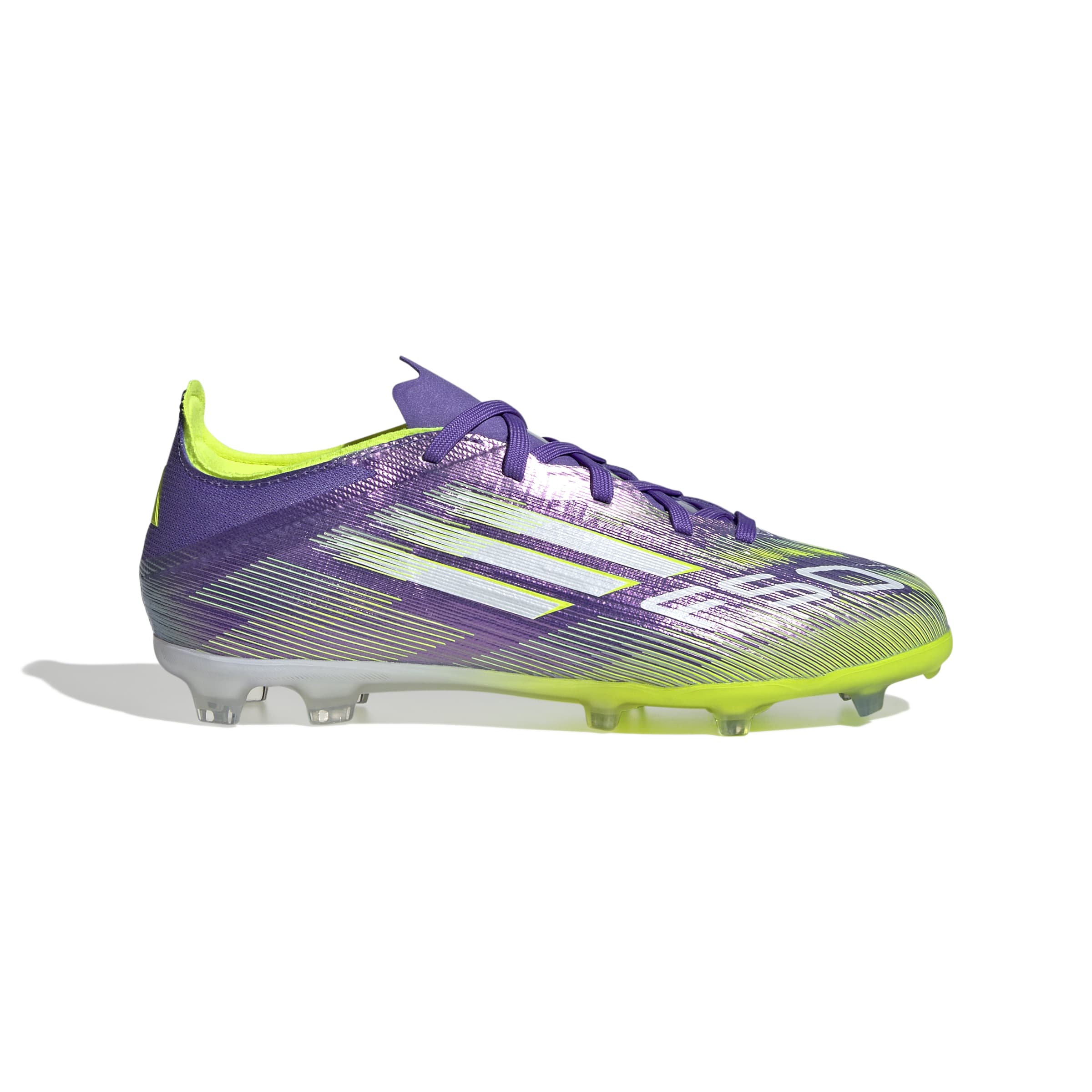 F50 ELITE Firm Ground Football Boots Kids Purple Rush / Ftwr White / Lucid Lemon / 4 F50 ELITE Firm Ground Football Boots Kids Purple Rush / Ftwr White / Lucid Lemon / 4