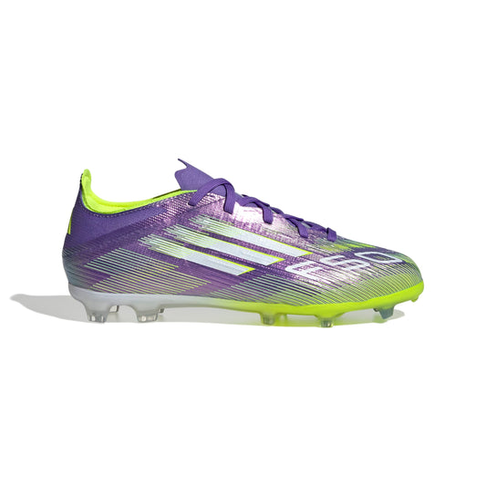 F50 ELITE Firm Ground Football Boots Kids Purple Rush / Ftwr White / Lucid Lemon / 4