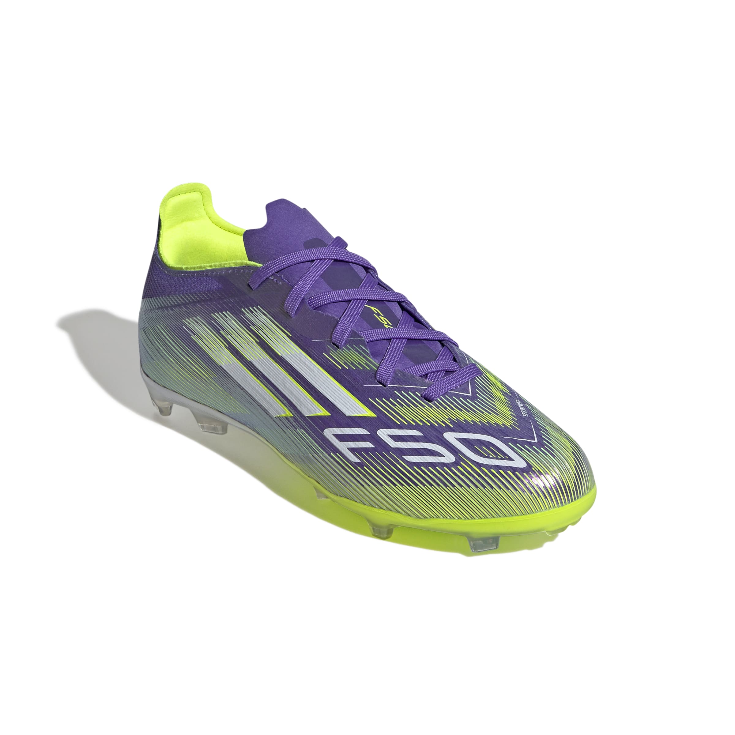 F50 ELITE Firm Ground Football Boots Kids Purple Rush / Ftwr White / Lucid Lemon / 4 F50 ELITE Firm Ground Football Boots Kids Purple Rush / Ftwr White / Lucid Lemon / 4