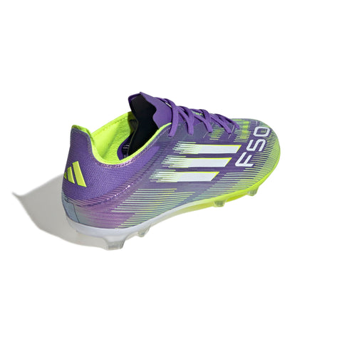 F50 ELITE Firm Ground Football Boots Kids Purple Rush / Ftwr White / Lucid Lemon / 4 F50 ELITE Firm Ground Football Boots Kids Purple Rush / Ftwr White / Lucid Lemon / 4