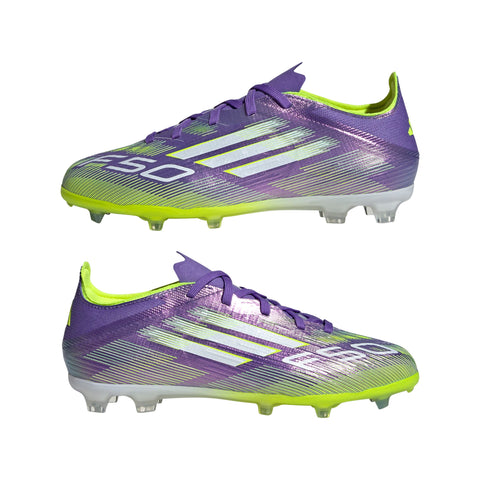 F50 ELITE Firm Ground Football Boots Kids Purple Rush / Ftwr White / Lucid Lemon / 4 F50 ELITE Firm Ground Football Boots Kids Purple Rush / Ftwr White / Lucid Lemon / 4