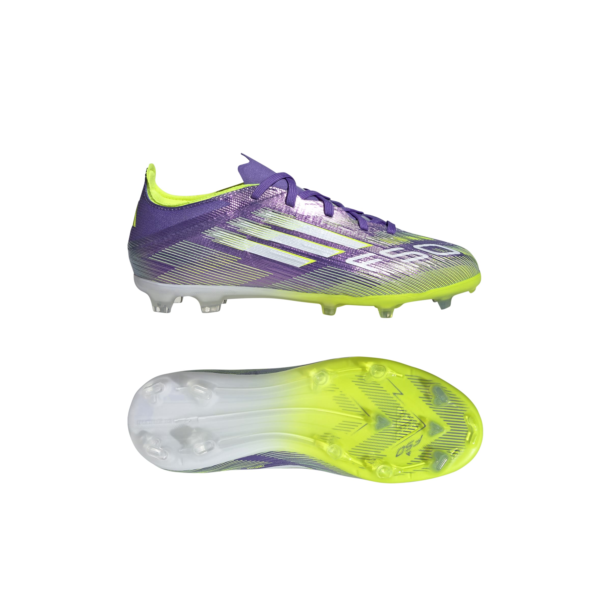 F50 ELITE Firm Ground Football Boots Kids Purple Rush / Ftwr White / Lucid Lemon / 4 F50 ELITE Firm Ground Football Boots Kids Purple Rush / Ftwr White / Lucid Lemon / 4