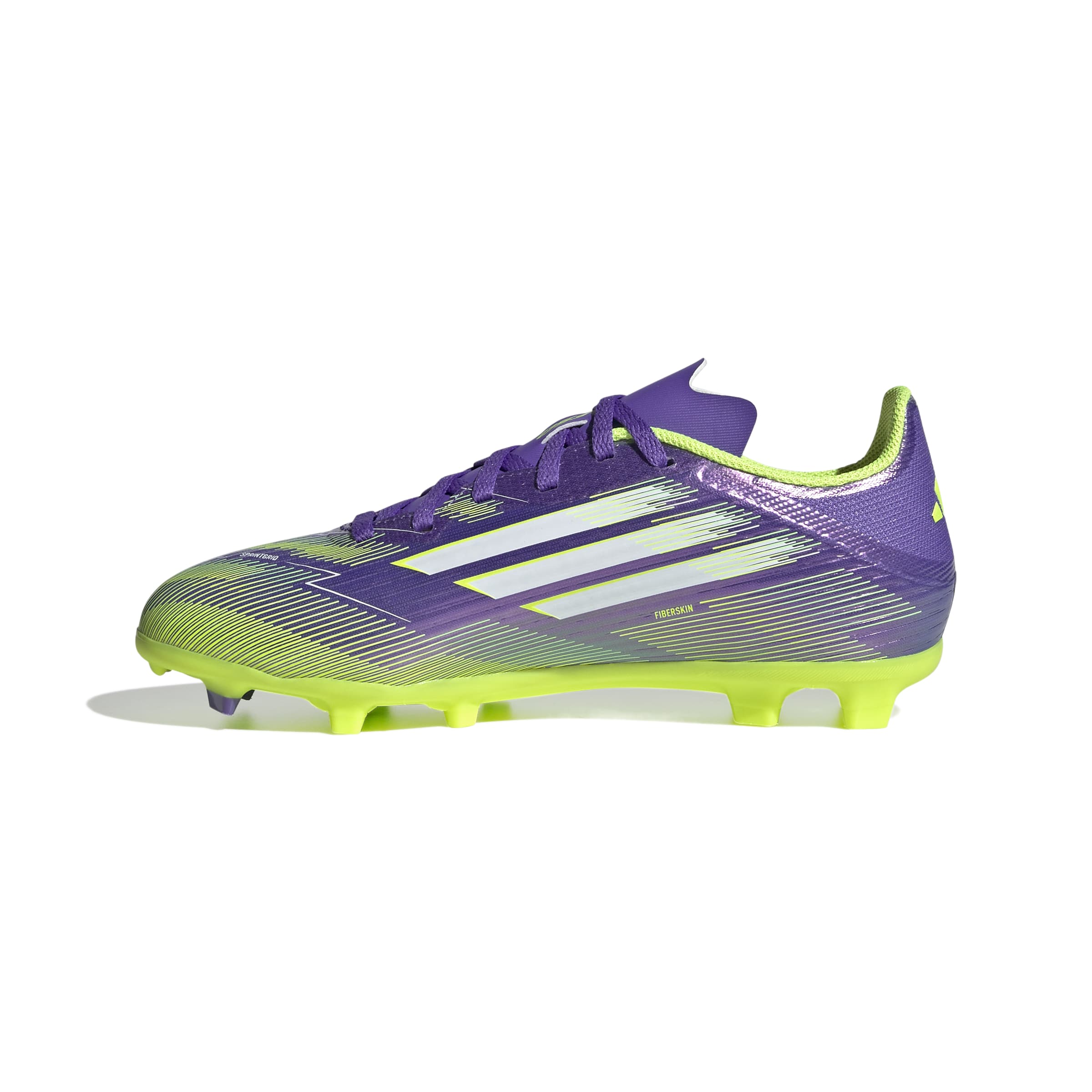 F50 LEAGUE Firm Ground / Multi Ground Football Boots Kids Purple Rush / Ftwr White / Lucid Lemon / 3 F50 LEAGUE Firm Ground / Multi Ground Football Boots Kids Purple Rush / Ftwr White / Lucid Lemon / 3