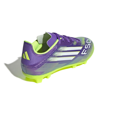 F50 LEAGUE Firm Ground / Multi Ground Football Boots Kids Purple Rush / Ftwr White / Lucid Lemon / 3 F50 LEAGUE Firm Ground / Multi Ground Football Boots Kids Purple Rush / Ftwr White / Lucid Lemon / 3