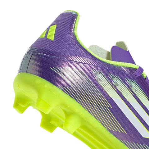 F50 LEAGUE Firm Ground / Multi Ground Football Boots Kids Purple Rush / Ftwr White / Lucid Lemon / 3 F50 LEAGUE Firm Ground / Multi Ground Football Boots Kids Purple Rush / Ftwr White / Lucid Lemon / 3