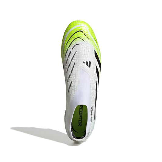 PREDATOR ELITE Laceless Firm Ground Football Boots Ftwr White / Core Black / Lucid Lemon / 12