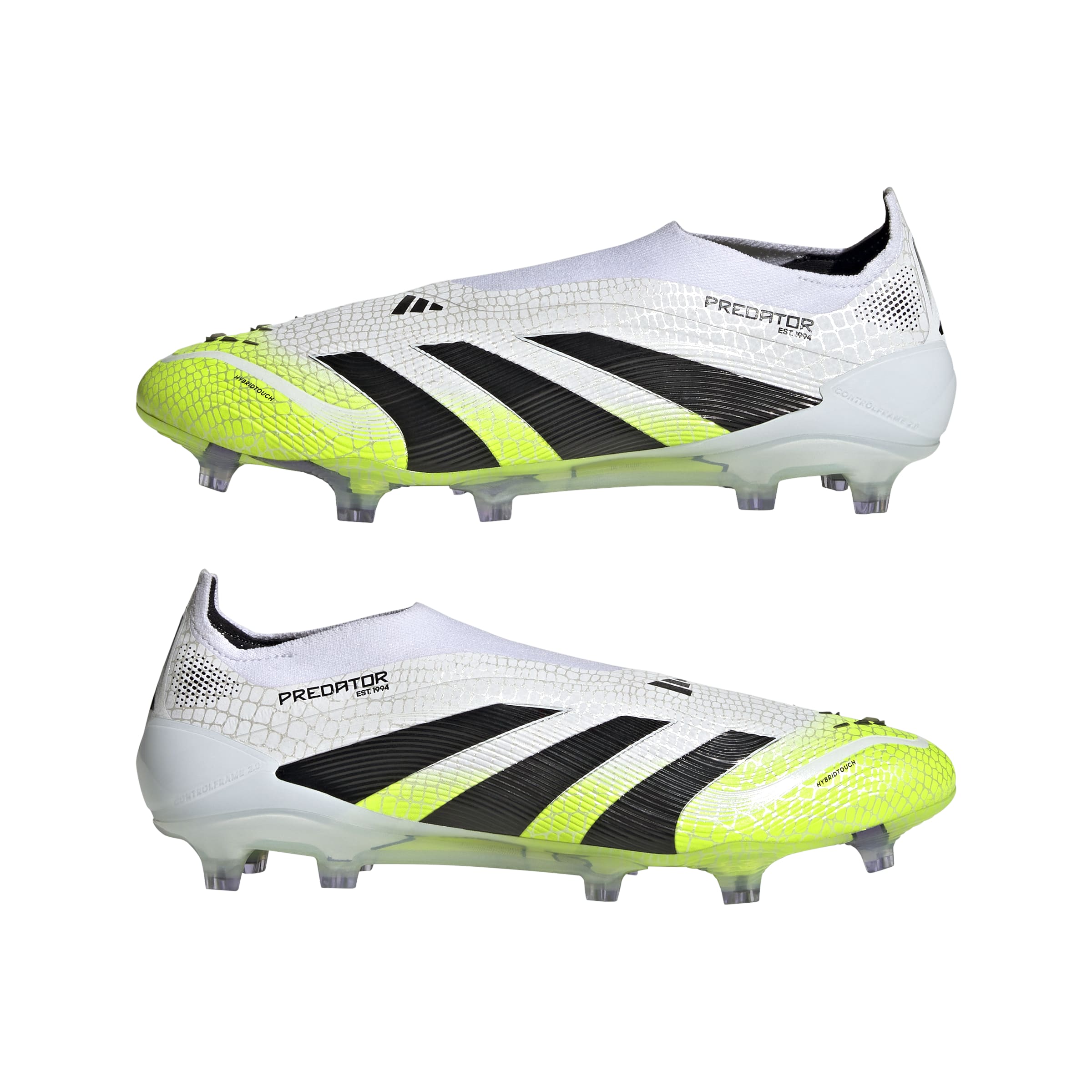 PREDATOR ELITE Laceless Firm Ground Football Boots Ftwr White / Core Black / Lucid Lemon / 12 PREDATOR ELITE Laceless Firm Ground Football Boots Ftwr White / Core Black / Lucid Lemon / 12