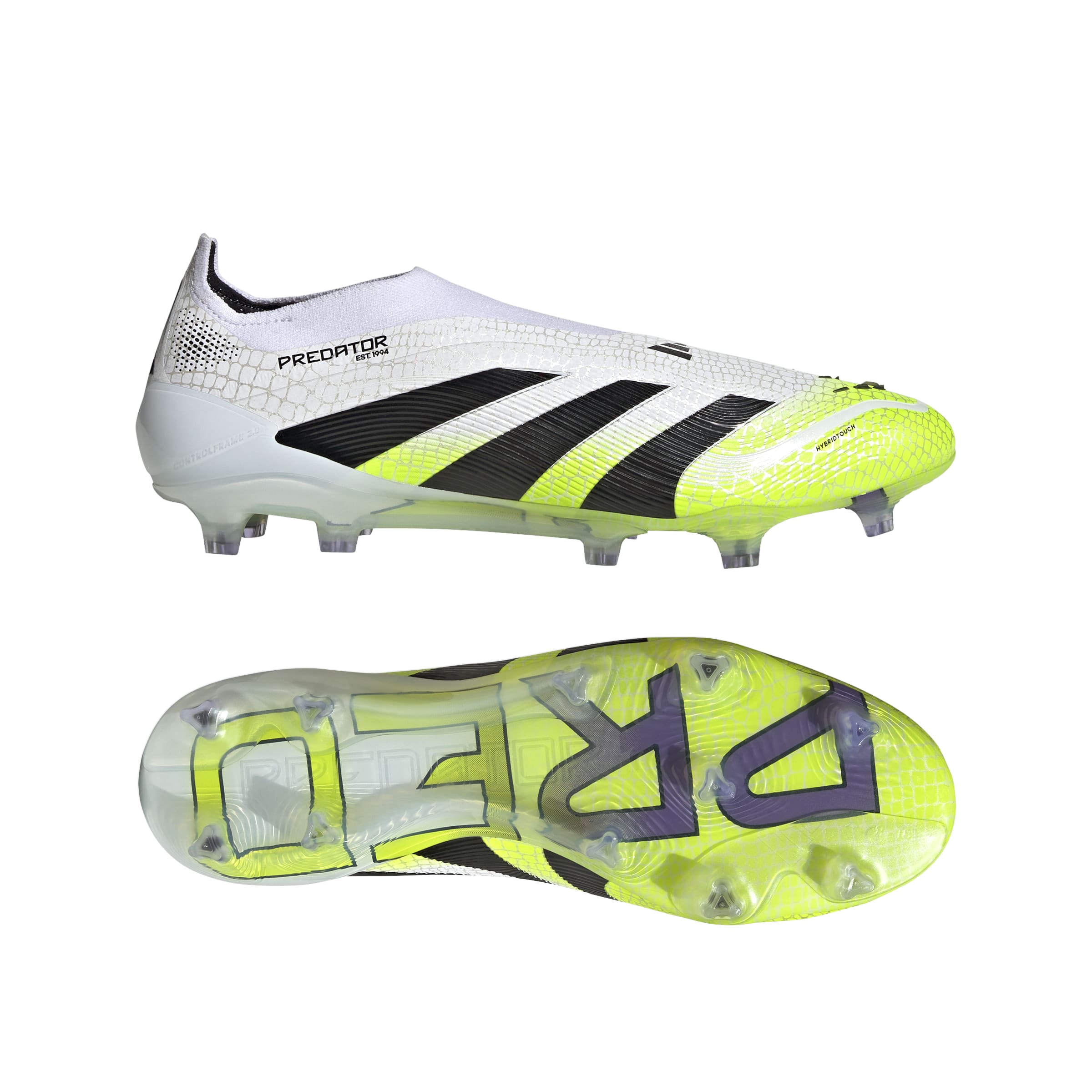 PREDATOR ELITE Laceless Firm Ground Football Boots Ftwr White / Core Black / Lucid Lemon / 12 PREDATOR ELITE Laceless Firm Ground Football Boots Ftwr White / Core Black / Lucid Lemon / 12