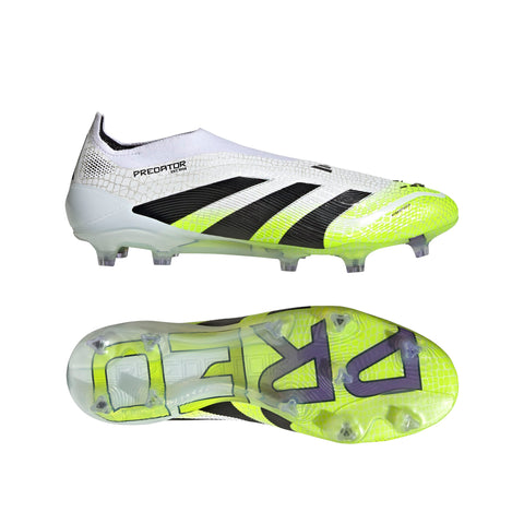 PREDATOR ELITE Laceless Firm Ground Football Boots Ftwr White / Core Black / Lucid Lemon / 12 PREDATOR ELITE Laceless Firm Ground Football Boots Ftwr White / Core Black / Lucid Lemon / 12