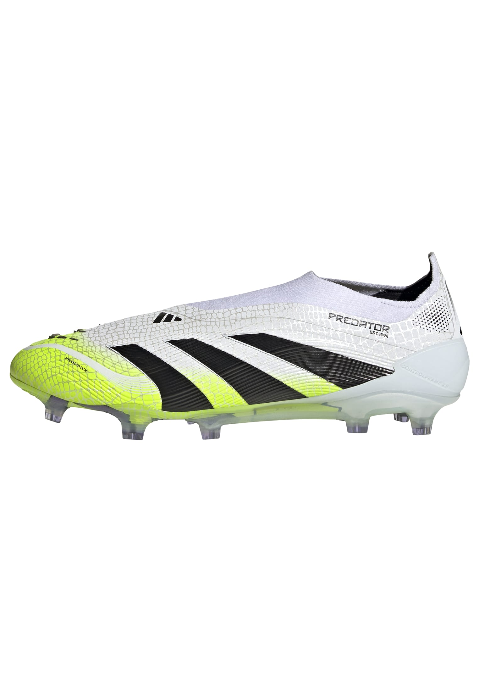 PREDATOR ELITE Laceless Firm Ground Football Boots Ftwr White / Core Black / Lucid Lemon / 12 PREDATOR ELITE Laceless Firm Ground Football Boots Ftwr White / Core Black / Lucid Lemon / 12