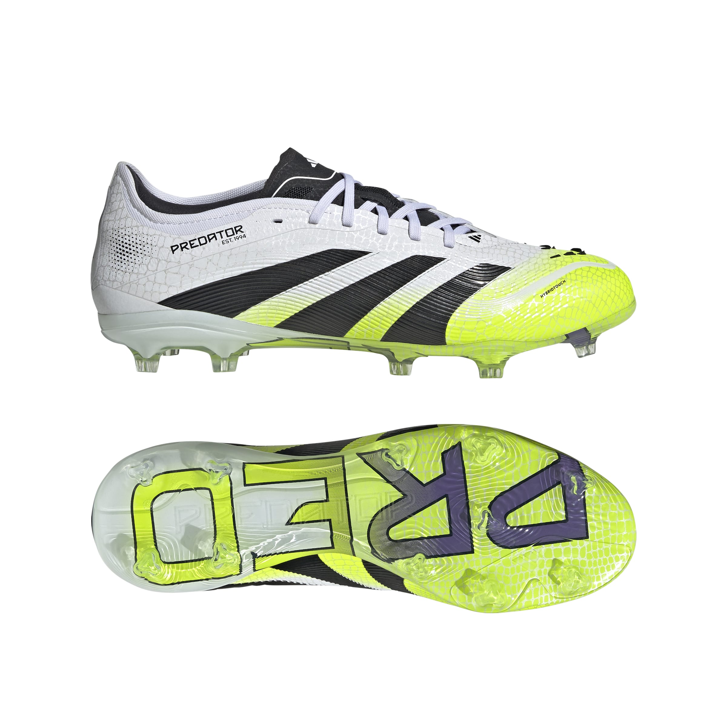 PREDATOR PRO Firm Ground Football Boots Ftwr White / Core Black / Lucid Lemon / 10 PREDATOR PRO Firm Ground Football Boots Ftwr White / Core Black / Lucid Lemon / 10