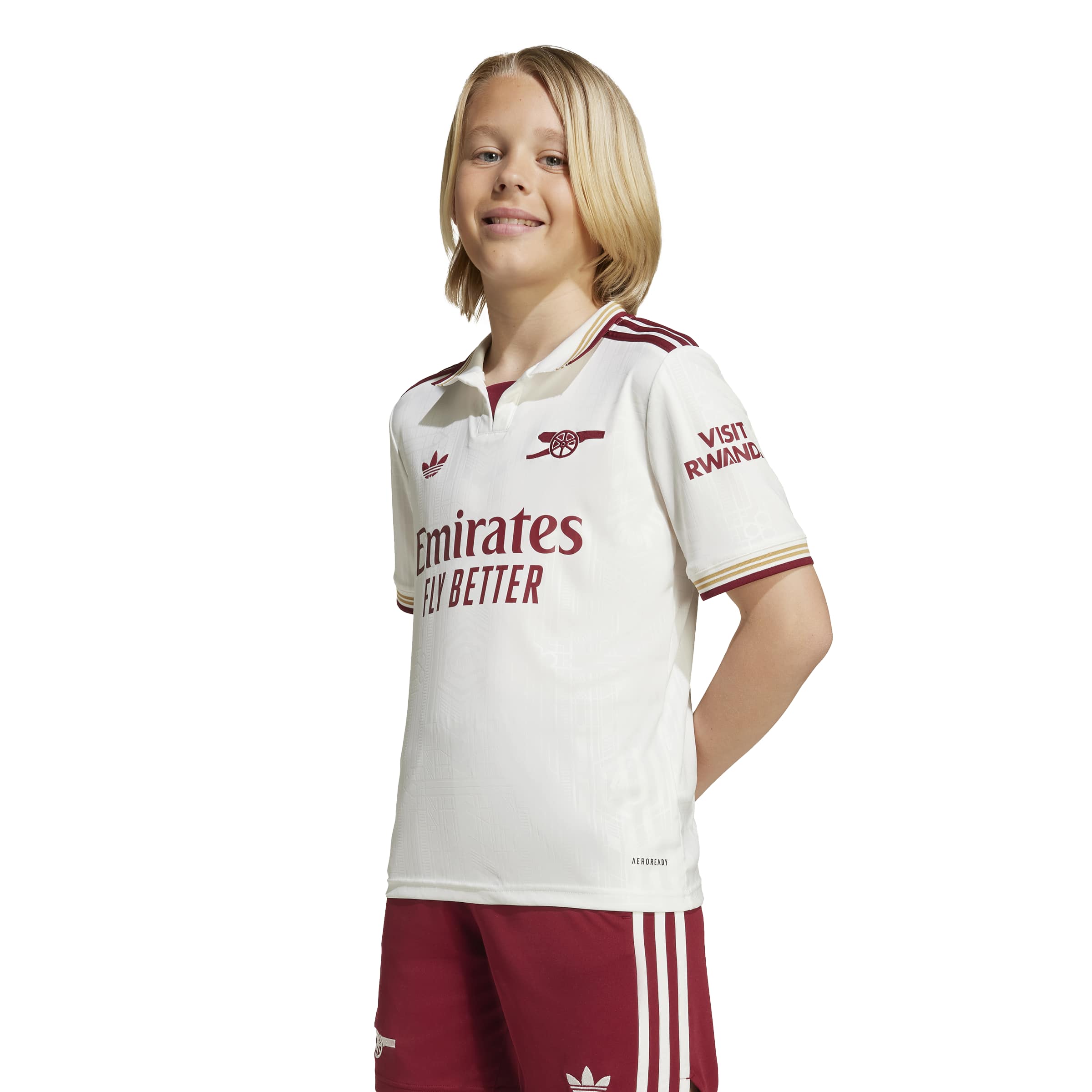 Arsenal FC 25/26 3rd Jersey Kids Cloud White / Team Coll Burgundy 2 / 1112 Arsenal FC 25/26 3rd Jersey Kids Cloud White / Team Coll Burgundy 2 / 1112