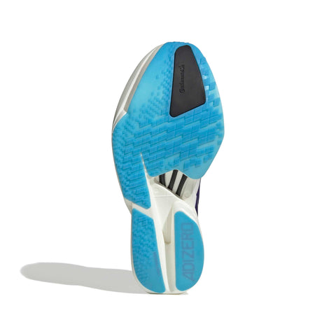 ADIZERO ADIOS PRO 4 RUNNING SHOES Core White / Collegiate Purple / Semi Blue Burst / 7 ADIZERO ADIOS PRO 4 RUNNING SHOES Core White / Collegiate Purple / Semi Blue Burst / 7