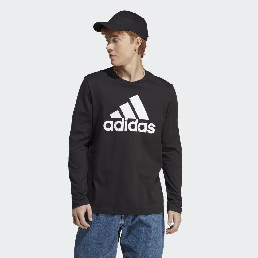 Adidas Mens Black Essentials Long Sleeve Tee  Adidas Mens Black Essentials Long Sleeve Tee