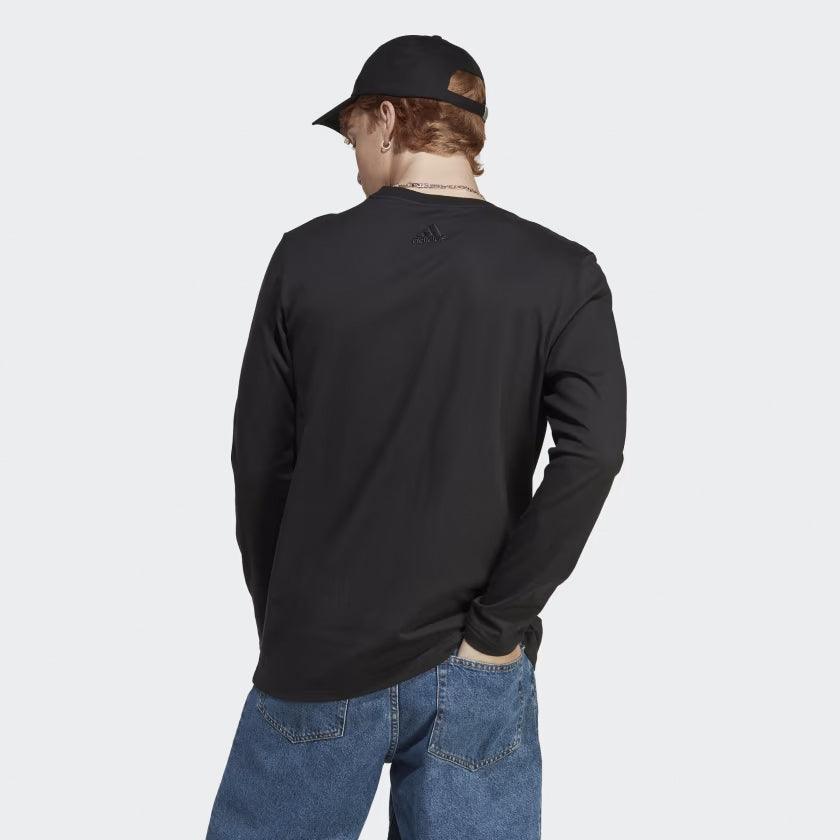 Adidas Mens Black Essentials Long Sleeve Tee  Adidas Mens Black Essentials Long Sleeve Tee