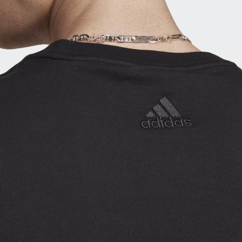 Adidas Mens Black Essentials Long Sleeve Tee  Adidas Mens Black Essentials Long Sleeve Tee