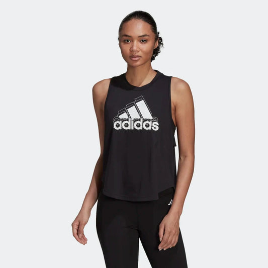 Adidas Womens Training Logo Graphic Racerback Tank Top 