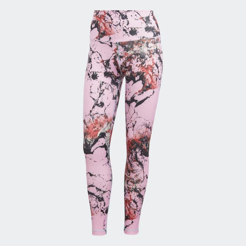 Adidas Womens Yoga Essentials Print 7/8 Tights, Lilac  Adidas Womens Yoga Essentials Print 7/8 Tights, Lilac