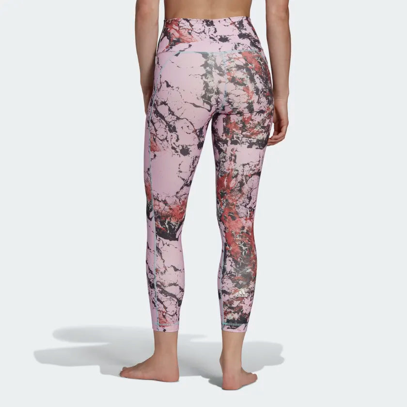 Adidas Womens Yoga Essentials Print 7/8 Tights, Lilac  Adidas Womens Yoga Essentials Print 7/8 Tights, Lilac