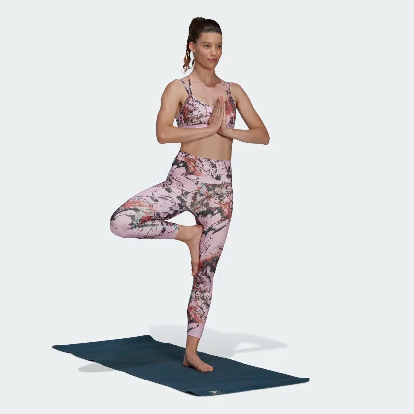 Adidas Womens Yoga Essentials Print 7/8 Tights, Lilac 