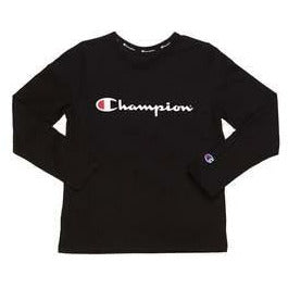 Champion Kids Script Long Sleeve Tee