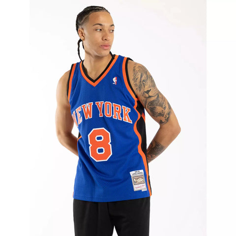 Mitchell & Ness - Latrell Sprewell 8, New York Knicks 98-99 NBA Swingman Home Jersey  Mitchell & Ness - Latrell Sprewell 8, New York Knicks 98-99 NBA Swingman Home Jersey
