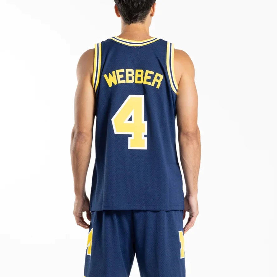 Mitchell & Ness - Michigan Wolverines Webber 4, 91-92 Home Swingman Jersey  Mitchell & Ness - Michigan Wolverines Webber 4, 91-92 Home Swingman Jersey